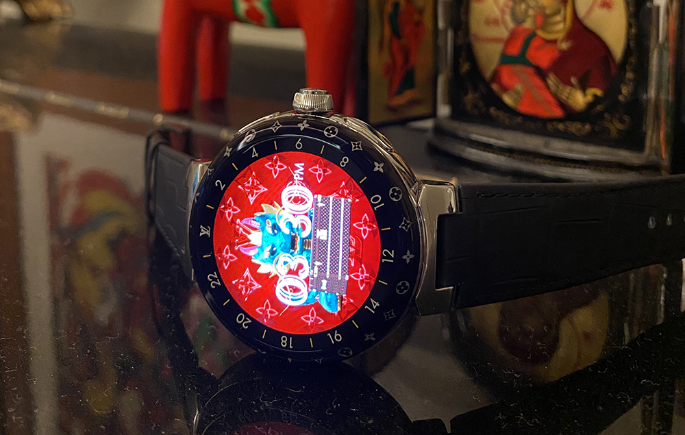 Louis Vuitton® Tambour Horizon Light Up Connected Watch Red. Size